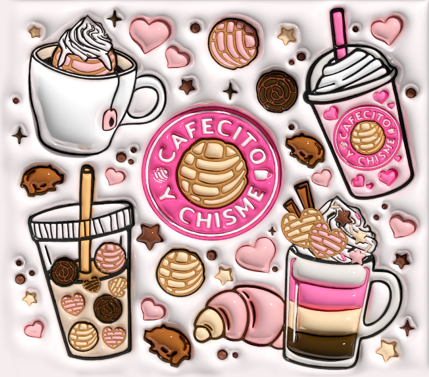 Pink Cafecito Y Chisme Tumbler