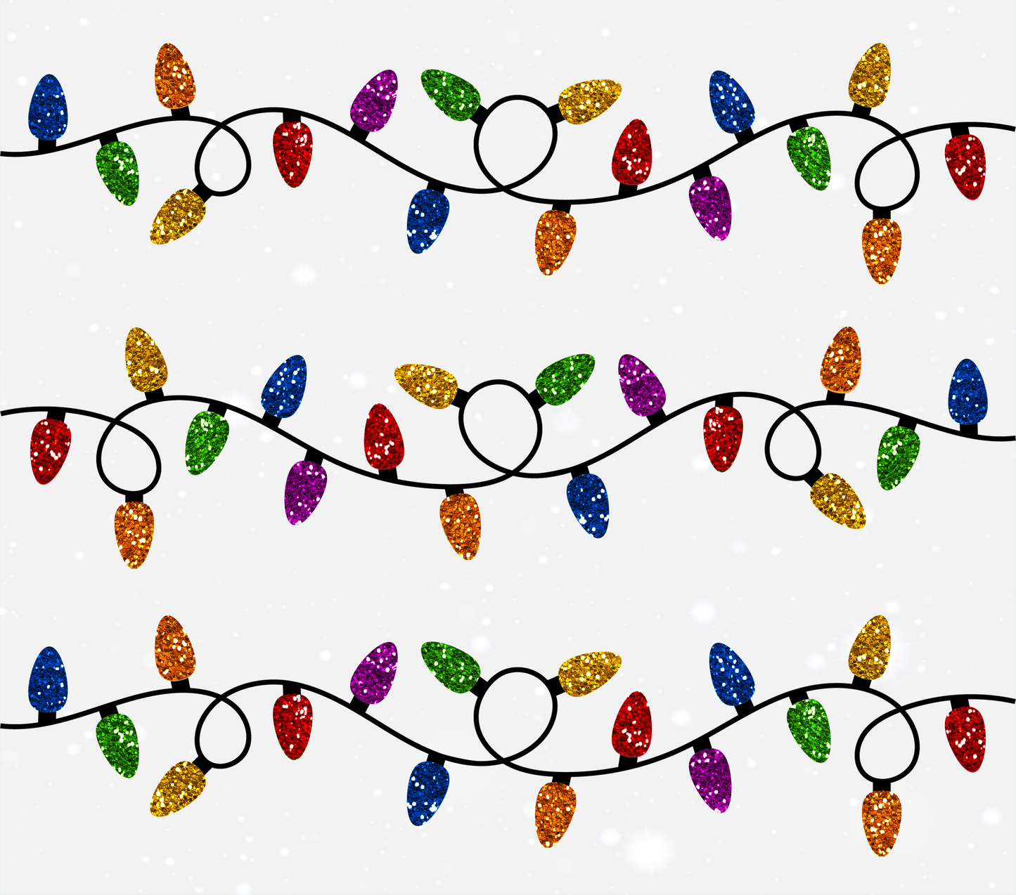 Faux Glitter Christmas Lights Tumbler