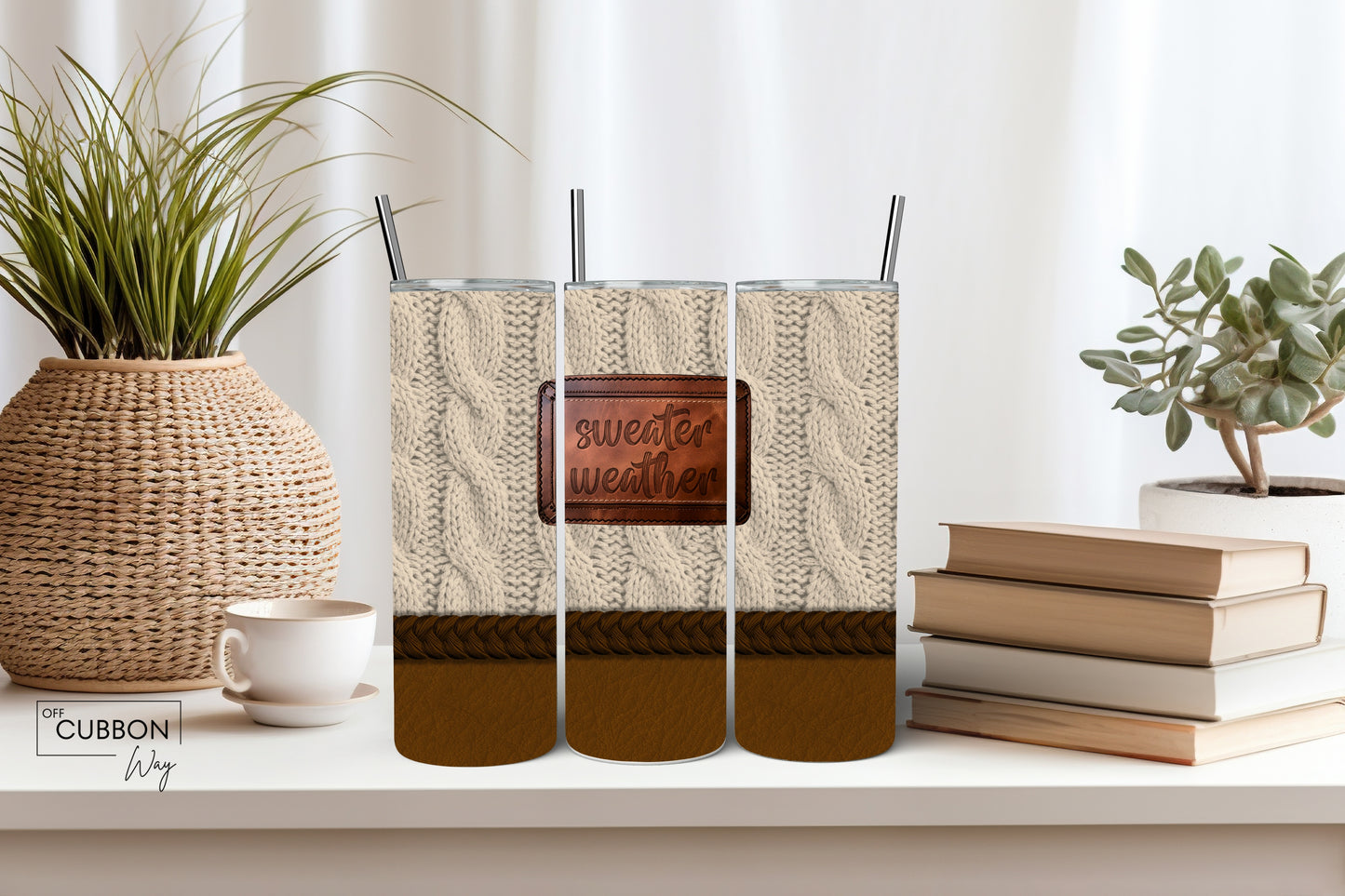Cream Sweater Weather Tumbler