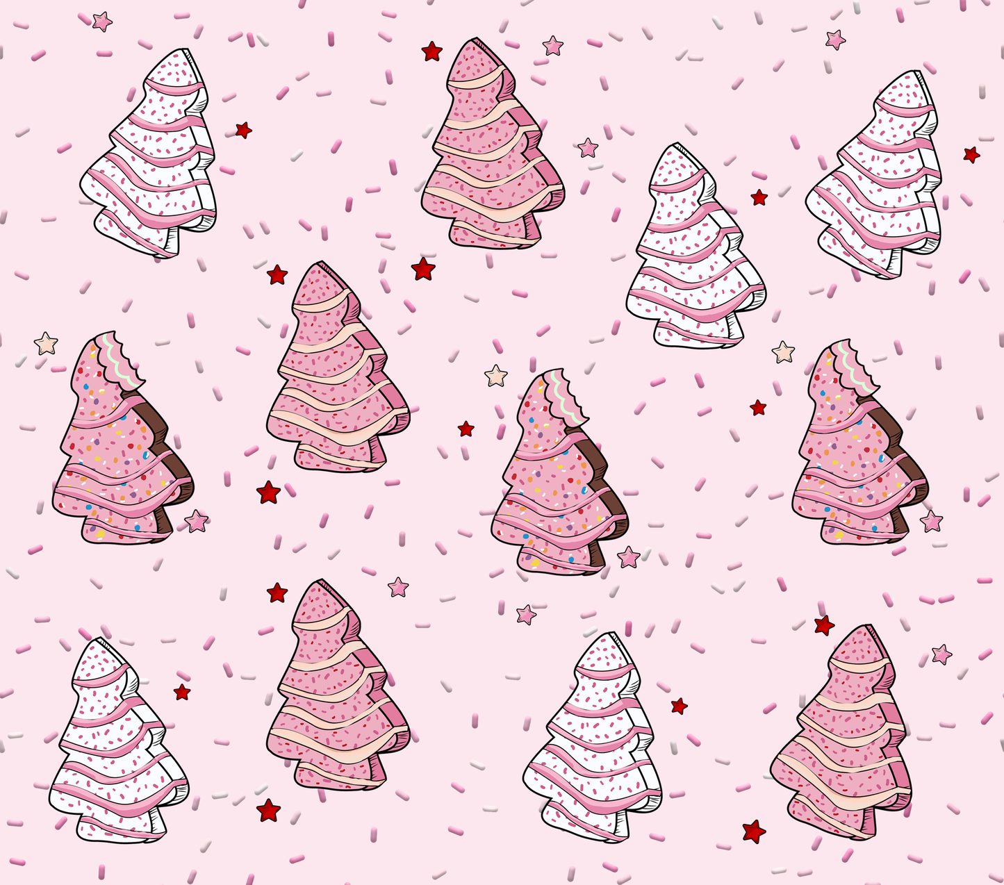 Pink Christmas Tree Cake Tumbler