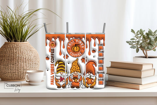 Fall Vibes Gnomes Tumbler