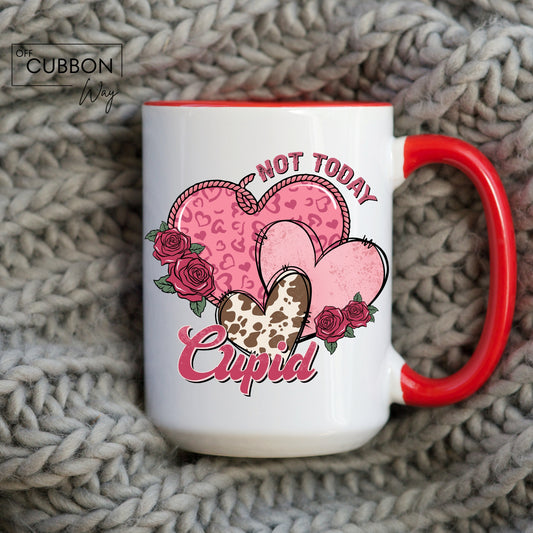 Not Today Cupid Hearts Mug