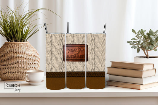 Cream Sweater Weather Tumbler