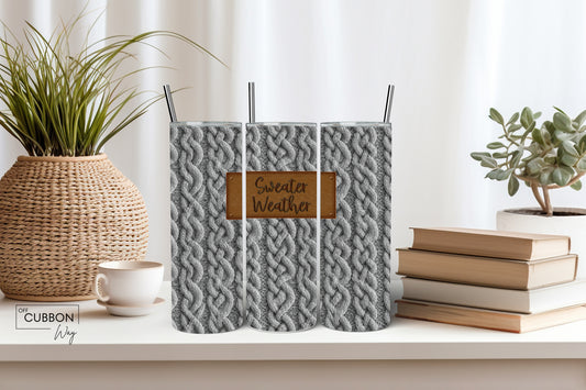 Gray Sweater Weather Tumbler