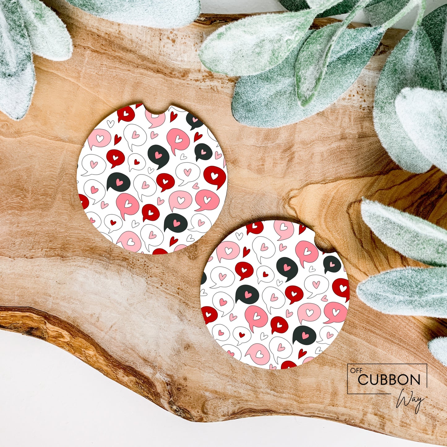 Hearts Conversation Car Coasters