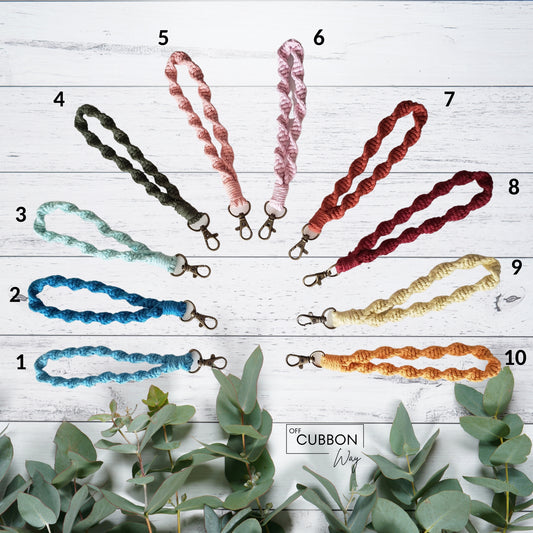 Macrame Spiral Keychain Wristlet
