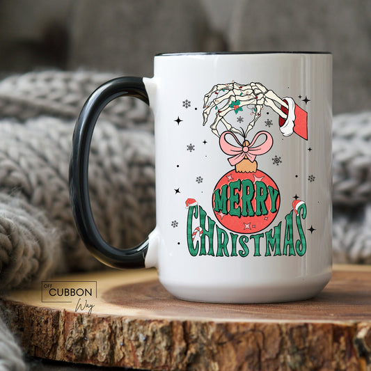 Merry Christmas Skull Ornament  Mug