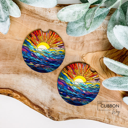 Ocean Sunrise Car Coasters