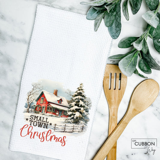 Small Town Christmas Kitchen Tea Towel