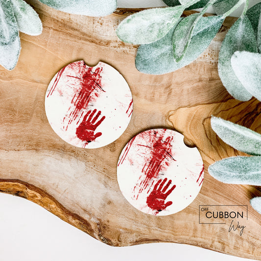 True Crime Halloween Car Coasters