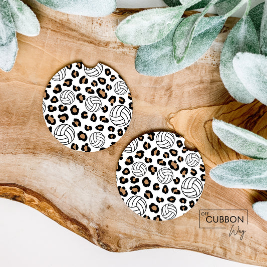 Volleyball Cheetah Car Coasters